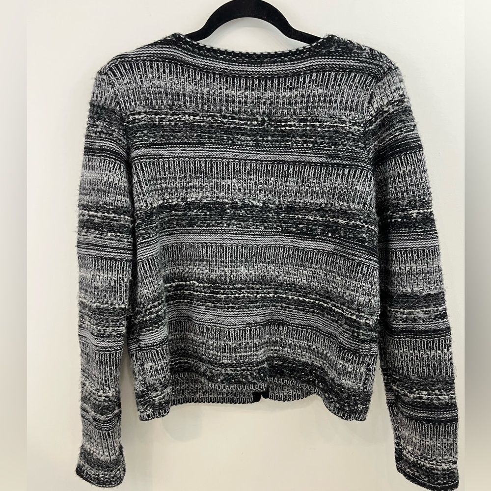 PURE Collection Sweater Cardigan Black Grey 8/10 - Picture 6 of 8